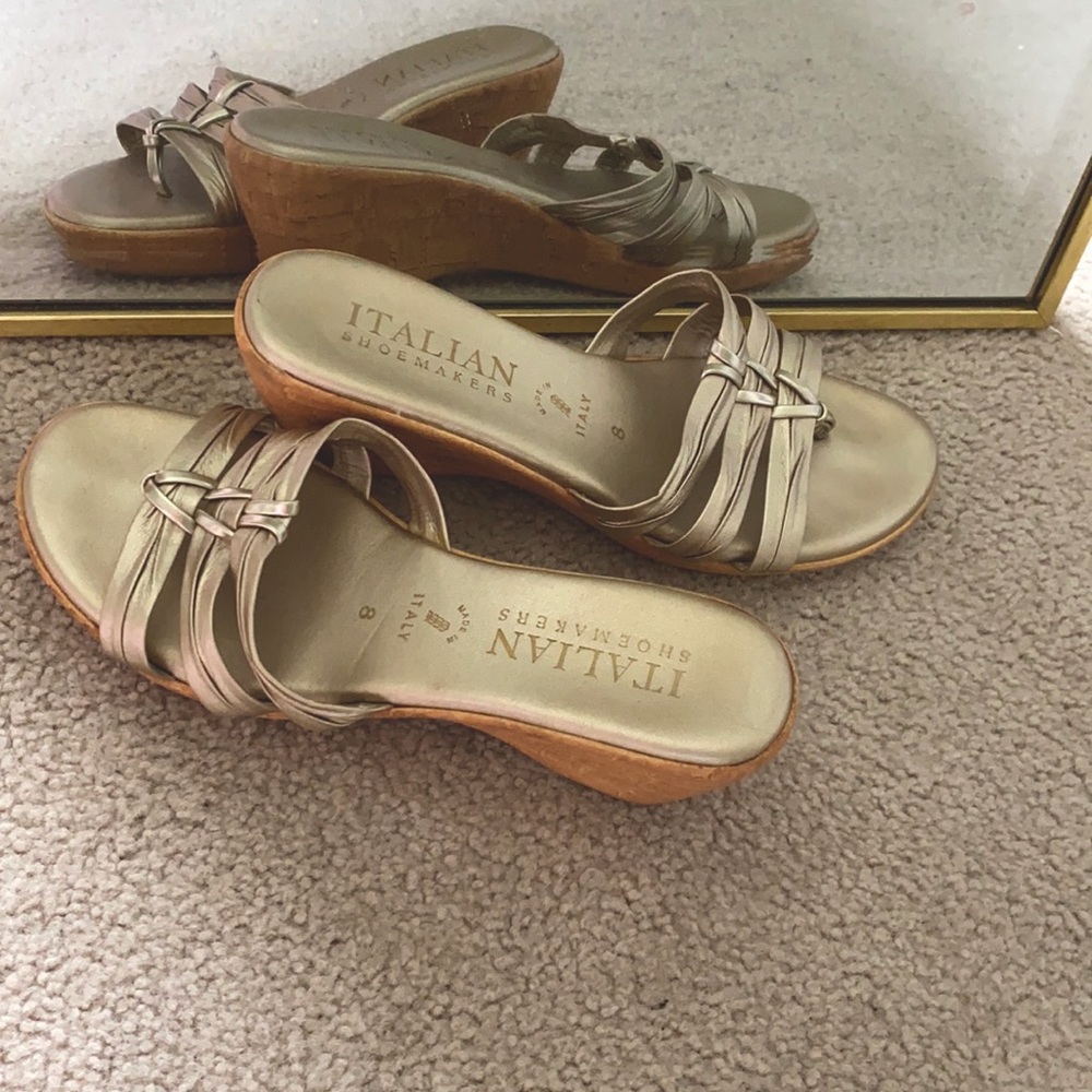 Gold Wedge Sandals